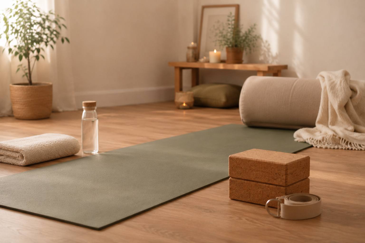 Private yoga session in a calm, peaceful setting
